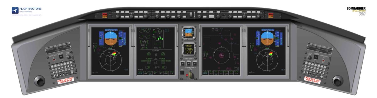 Bombardier Challenger CL 350 Cockpit Poster