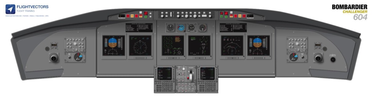 Bombardier Challenger CL 604 Cockpit Poster